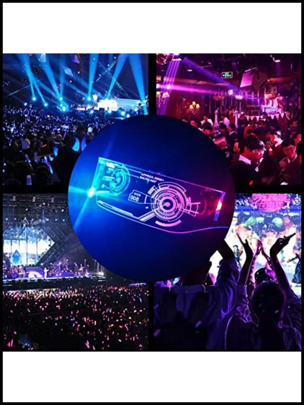 USB Rechargeable LED Light Up Glasses, 7 Colors Changing Flashing Luminous